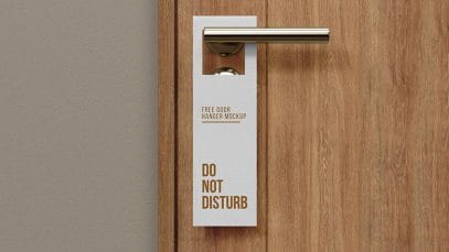 Free Door Hanger Mockup PSD