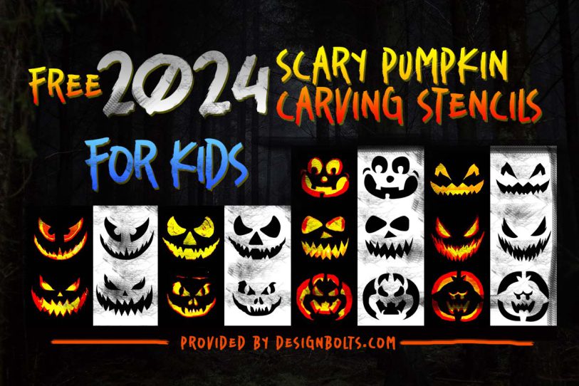 10 For Kids Simple Free Scary Halloween Pumpkin Carving Stencils 2024 ...