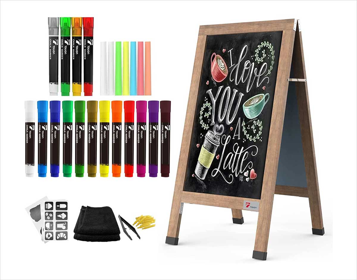 TOWON-Chalkboard-Set,-Liquid-Chalk-Markers-12-Assorted-Colors